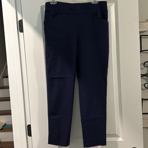 Chico’s Perfect Stretch Navy Ankle pants size 2 short GUC - Picture 2 of 6